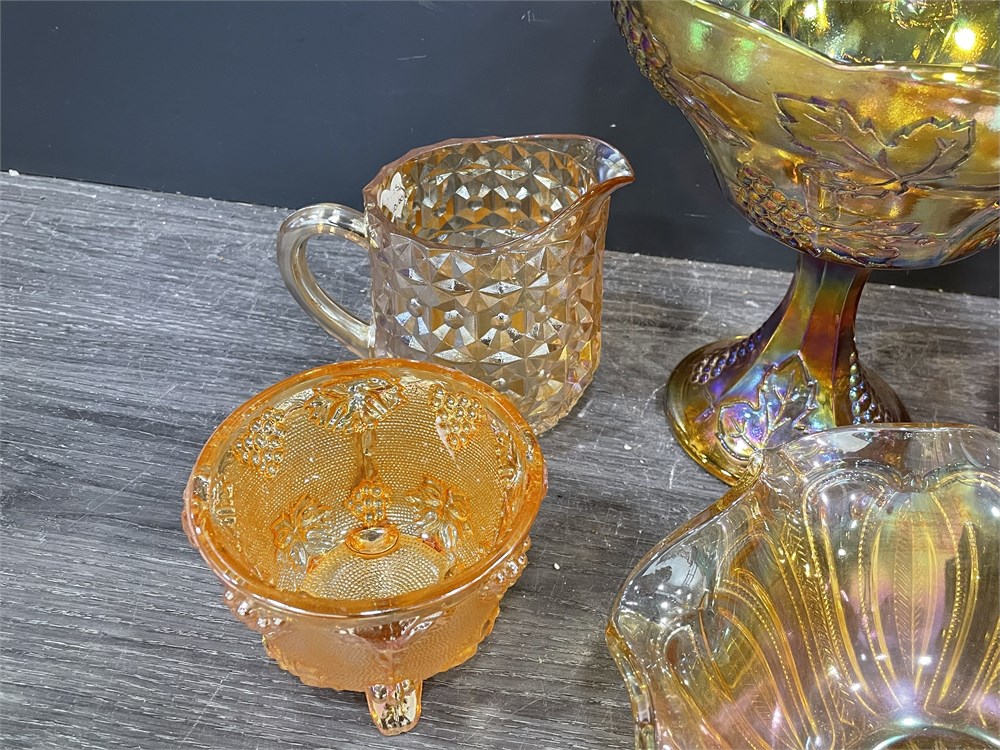 Urban Auctions - 5 PCS OF CARNIVAL GLASS