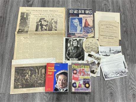 1939 PROVINCE PAPER, PRICE GUIDES, 1800s RUSSIAN ENGRAVING, ETC