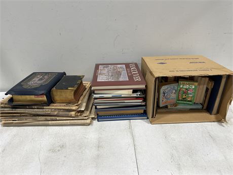 VINTAGE BOOK LOT - NEWSPAPERS, BIBLES + MORE