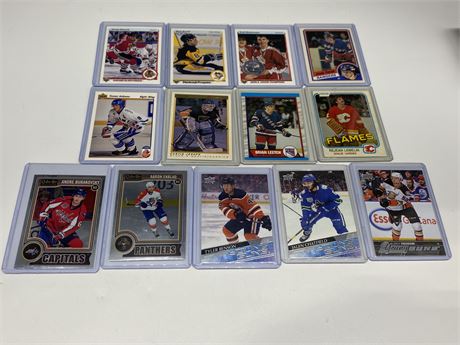 13 NHL ROOKIE CARDS INCLUDING LEETCH