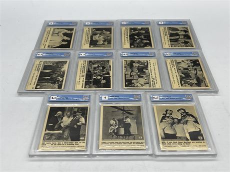 11 GRADED 1960s THREE STOOGES CARDS