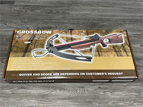 (NEW) CAMO COMPOUND HUNTING CROSSBOW COMPLETE W/SIGHT, QUIVER & ARROWS
