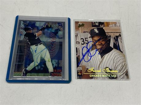 2 AUTOGRAPHED FRANK THOMAS CARDS