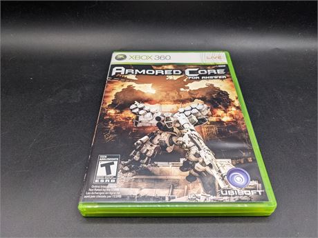 RARE - ARMORED CORE FOR ANSWER - EXCELLENT CONDITION - XBOX 360