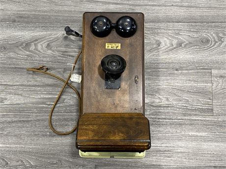 VINTAGE NORTHERN ELECTRIC WALL PHONE (9”X19”)