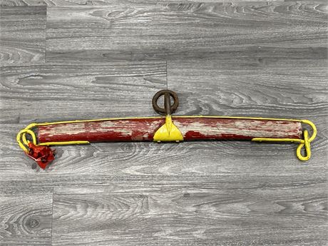 PAINTED RED YELLOW ANTIQUE YOKE (33”)