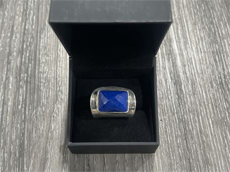 925 STERLING RING W/LAPIS STONE - SIZE 7.5