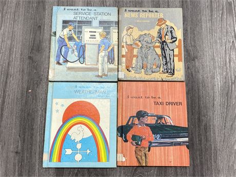 LOT OF 4 VINTAGE “I WANT TO BE A…” BOOKS