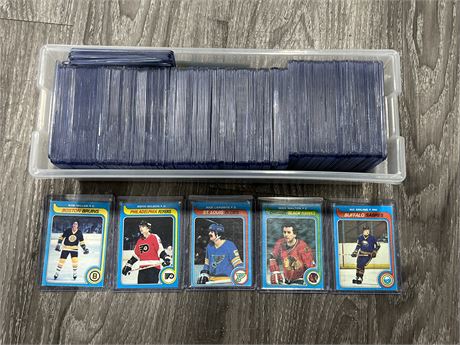 BOX OF 1979/80 NHL CARDS IN TOP LOADERS