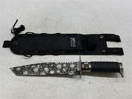 MTECH XTREME TANTO SKULL CAMO FIXED BLADE KNIFE (14”)