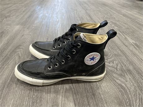 LEATHER CONVERSE HIGHTOPS - SIZE 9 - LIGHTLY USED