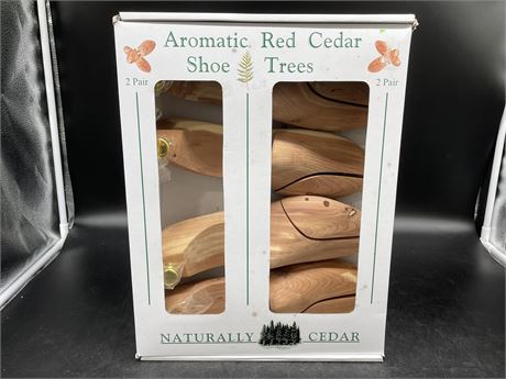 BOX OF RED CEDAR SHOE TREES (2 PAIRS)