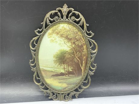 VINTAGE MADE IN ITALY FRAMED CONVEX PICTURE (9”x12”)