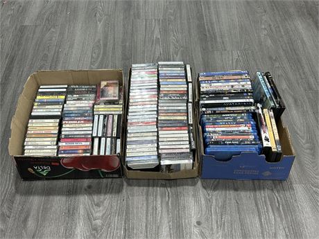 LOT OF BLU-RAYS, DVDS & CASSETTES