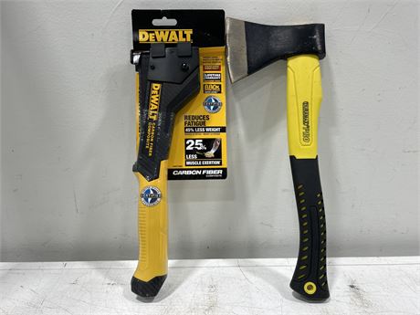 NEW IN PACKAGE DEWALT HAMMER TACKED AND AXE