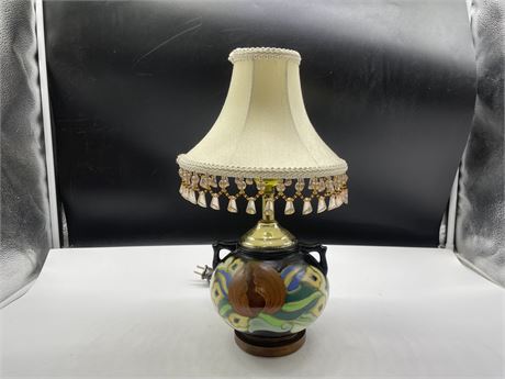 MCM HAND PAINTED TABLE LAMP 15”