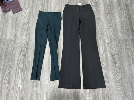 2 (NEW)  LE CHATEAU WOMENS PANTS - BOTH SIZE 00 - DRESS PANTS RETAIL $79 W/TAGS
