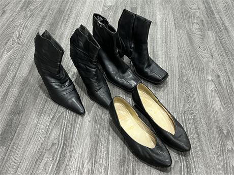 2 PAIRS OF WOMENS ANKLE BOOTS & DRESS SHOES (Kenneth Cole, etc)