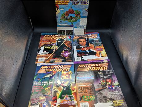 4 NINTENDO POWER MAGAZINES - FRONT COVERS SLIGHTLY RIPPED