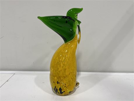 MURANO STYLE PELICAN GLASS PIECE (has minor chips, 10.5” tall)