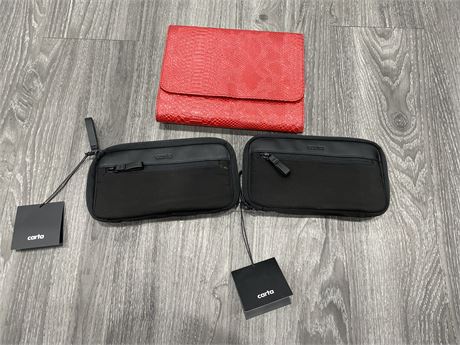 2 CARTA WALLETS + CAPONE RED PURSE