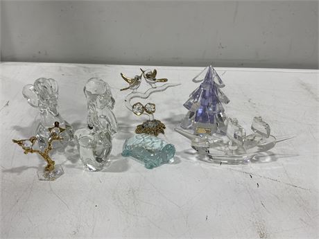8 CRYSTAL & GLASS FIGURES