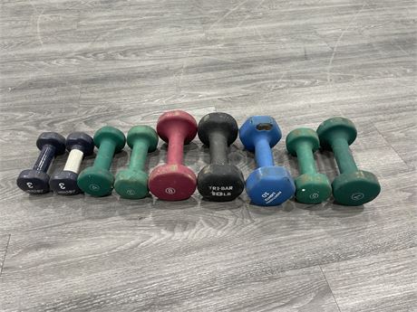 55LBS TOTAL WEIGHT IN SMALL DUMBBELLS