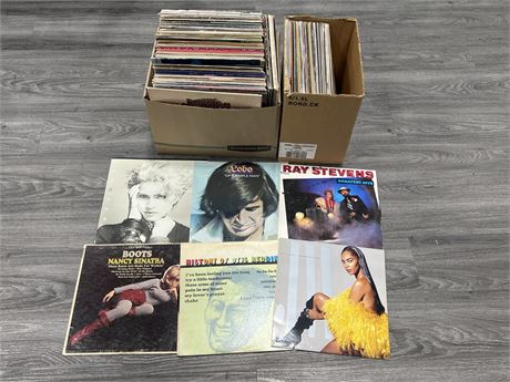 2 BOXES OF MISC RECORDS - CONDITION VARIES - SOME MAY HAVE WARPING