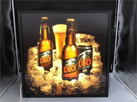 MOLSON DRY 3D LOOKING LIGHT UP SIGN 20X20”