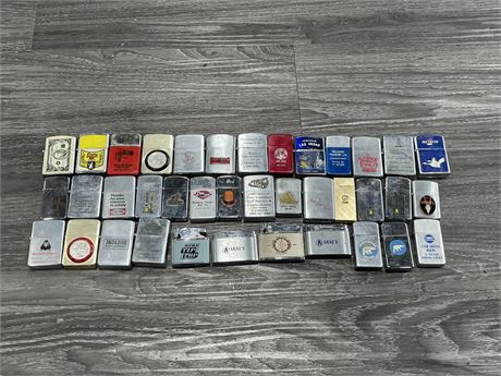 38 VINTAGE ZIPPO / TABLE LIGHTERS