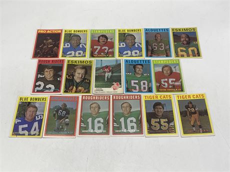 17 ASSORTED 1970’S CFL CARDS