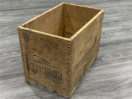 VINTAGE CANADIAN FORCITE HIGH EXPLOSIVE CRATE (10”x15.5”)