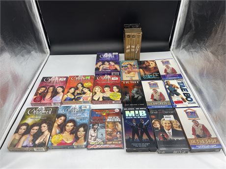 7 NEW DVD BOX SETS / 10 VHS MOVIES (5 ARE NEW)