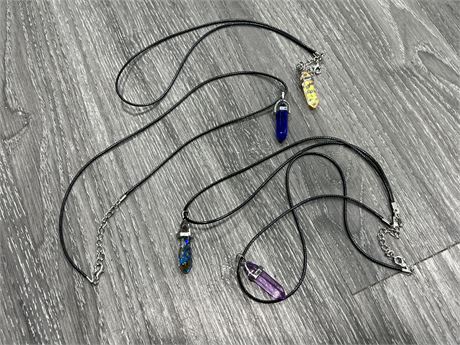 4 CRYSTAL STYLE NECKLACES