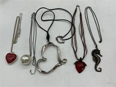 5 ASSORTED LONG NECKLACES