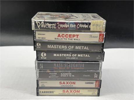 8 ASSORTED METAL CASSETTES
