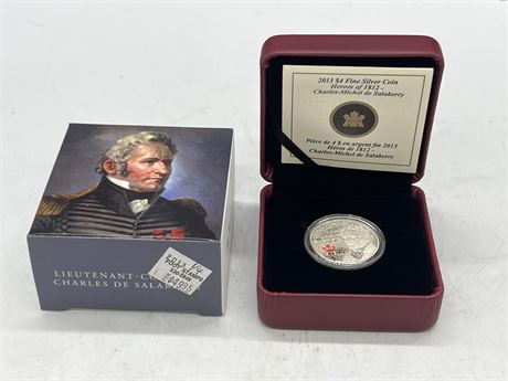 2013 RCM $4 FINE SILVER COIN - HEROES OF 1812