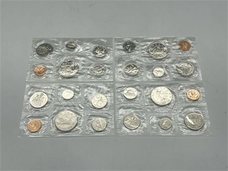4 ROYAL CANADIAN MINT 1975 COIN SETS UNCIRCULATED