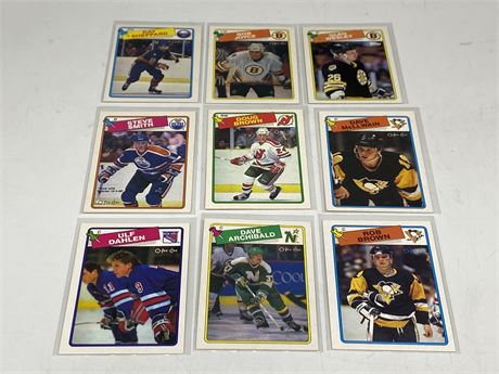(9) 1988 NHL ROOKIE CARDS - MINT