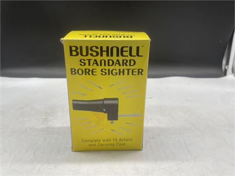BUSHNELL STANDARD BORE SIGHTER WITH 15 ARBORS & CARRYING CASE