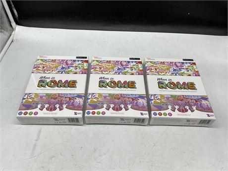 3 SEALED WHEN IN ROME TRIVIA GAMES