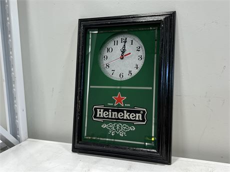 HEINEKEN WALL CLOCK (15.5”x21”)