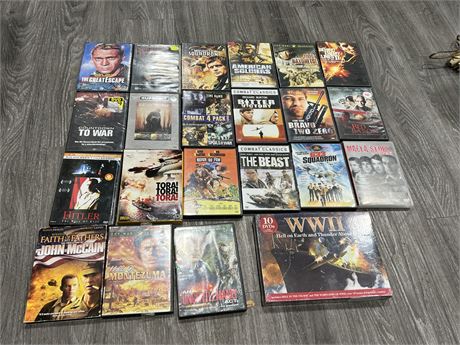 LOT OF WAR DVDS INCLUDING SEALED BOX SET