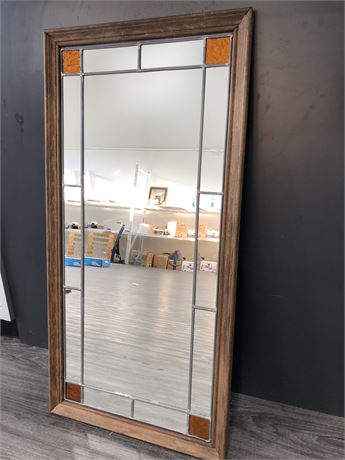 STAINED AND LEADED GLASS MIRROR (heavy) (36” tall)