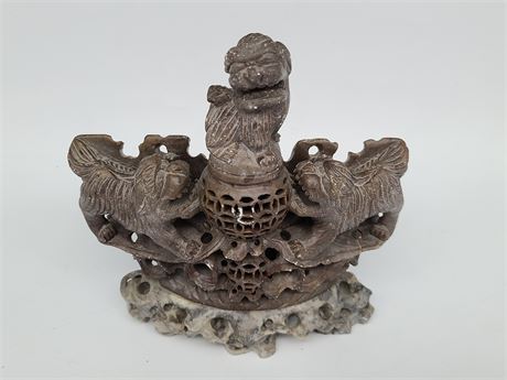 CHINESE STONE CARVED BURNER (6"Tall)