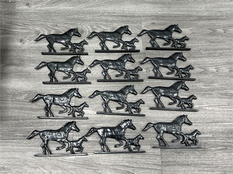 12 NEW METAL HORSE MOUNTABLE FIGURES - 9” LONG
