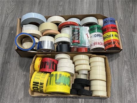 2 FLATS OF ASSORTED TAPE SUPPLIES