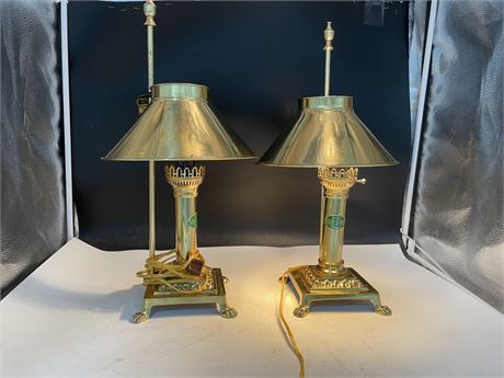 2 VINTAGE ORIENT EXPRESS TABLE LAMPS (20”)