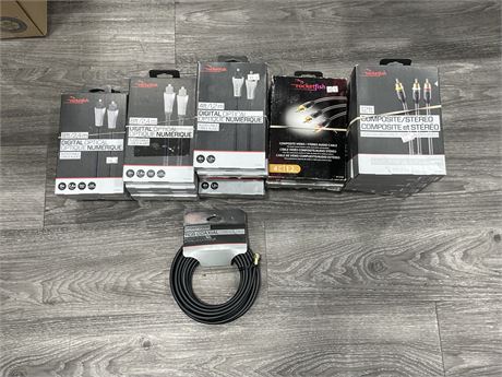 BULK LOT OF ROCKETFISH AUDIO/VIDEO CABLES - APPROX 25 ITEMS
