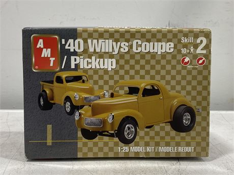NIB AMT 1:25 ‘40 WILLYS COUPE PICKUP MODEL KIT